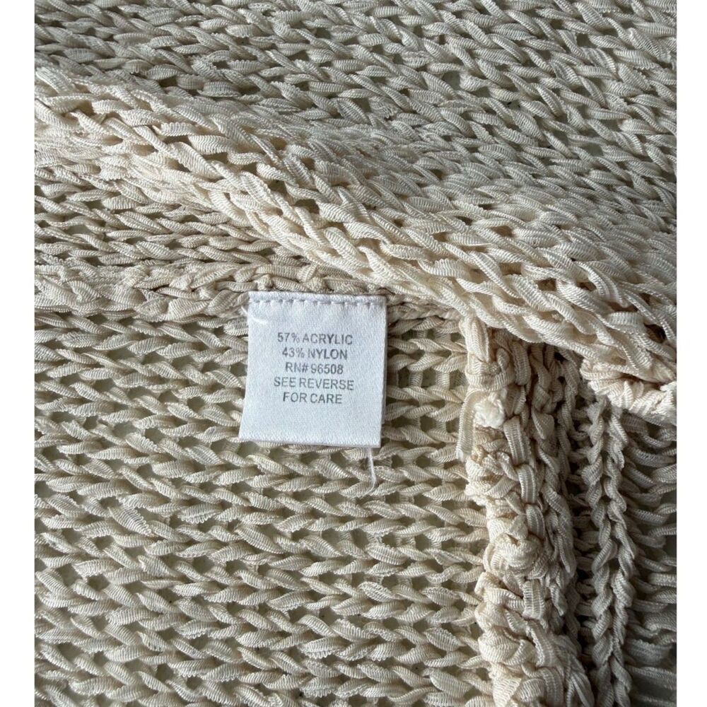 Haley K. Crochet Boho Vest Cream Color Women's Size large - Picture 5 of 5